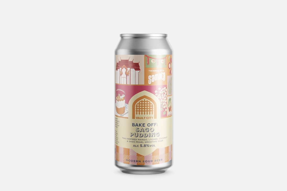 Säge Pudding, Bakery Drink, Sour Beer, Alc 5.8%, Portrait Label, Soda Dose, Bierdose, Etikettenkunst, Bunt, Alc 5,8%, Dosenbier, Sourbier, Kunstsamt Etikett, Metalldose, Pudding-Sour, Dosenbier, Sour Beer, Etikett, Alkoholgehalt, Mango, dosen-?, saucer??