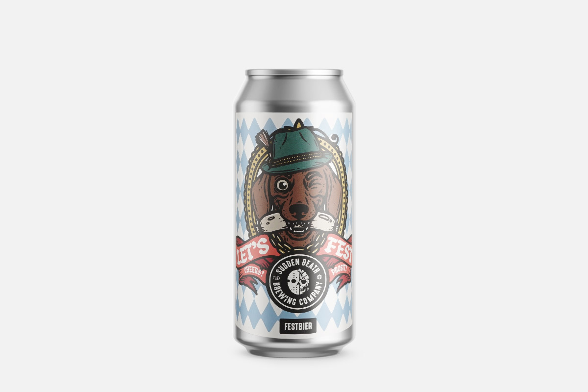 Bierdosen, Hundemotiv, Festbier, Label-Design, Bieretikett, Hund, Bierdose, Etikettendesign, GemustertesHintergrund, Festbier, Bierdose, Bier, Hund, Hut, Lel’s Fest, can, bier, dosen design, hund illustration, festbier, hund, bier, dose, etikett, mustert