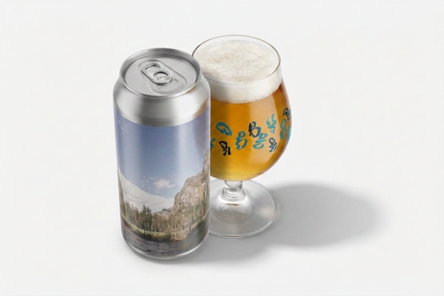 aluminum can, bier, glas, getränk, kurzlabel