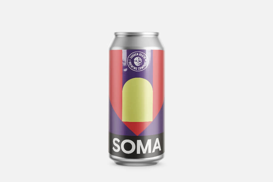 Getränkedose, Aluminiumdose, SOMA, Bier- oder Getränkedose, farbiges Design, Aluminiumdose, Trinkalken, SOMA, Kunstklein, Bierdosen-Design, Aluminiumdose, Bier, Dose, Etikett, SOMA, Aluminiumdose, Getränkedose, Trinkgetränk, LilarotGradient, SOMA