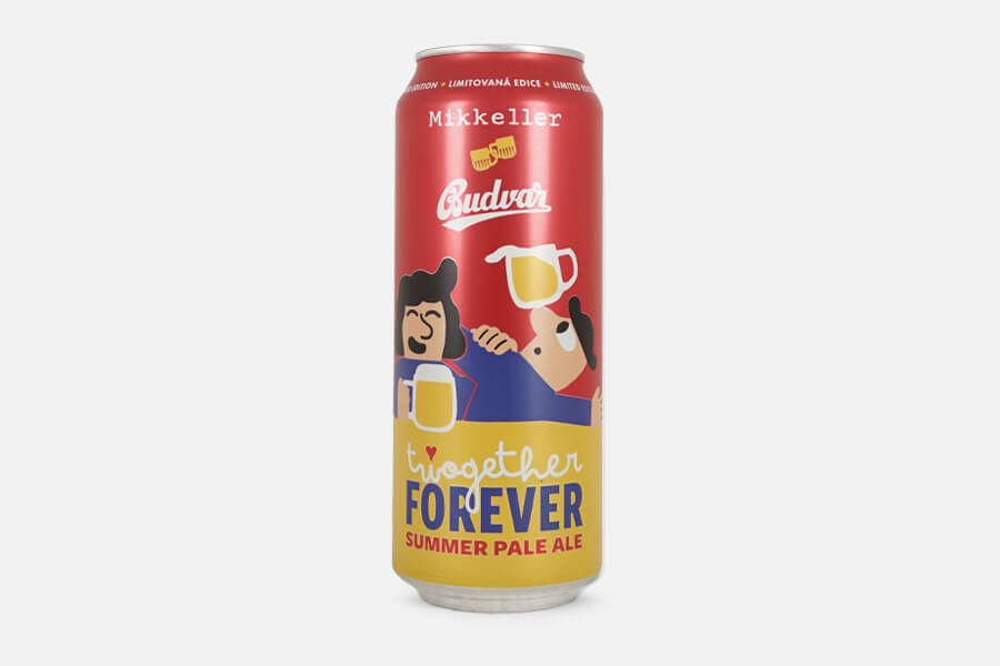 Aluminiumdose, Budvar, Mikkeller, Sommer Pale Ale, Gemeinsam trinken, Pull-Tab, Bierdose, Sommer Pale Ale, Transparente Aluminum, Brauerei Etikett, Aluminiumdose, Bier, Sommer Pale Ale, Glasbecher motif, Budvar, bier, Dosen,  lager, sommer, illustration