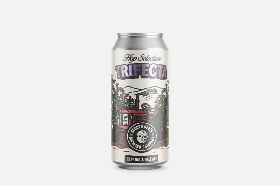 Helles Bier, Dosenbier, India Pale Ale, Trifecta, Bier-Label, Bierdose, Hazy India Pale Ale, Trifecta, Hops Bier, Limitierte Ausgabe, Pale Ale, Trifecta, Bierdose, India Pale Ale, Hop Selection, Hazy IPA, India Pale Ale, Trifecta, Dose, Cannister