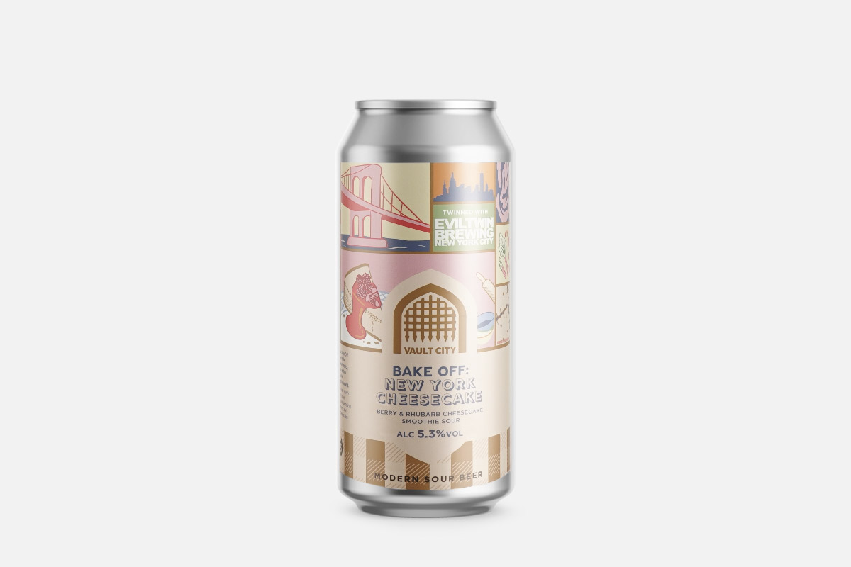 Sour Beer, New York Cheesecake, Dose, Ale, Etikettenkunst, Sourbier, Bierdose, New-York-Käsekuchen, Beeren-Rhabarber, Kühlqualität, soda, bier, dose, blondes ale, käsekuchen-inspiriert, Soda Dosen, Bier, New York Cheesecake, Beeren, Sauerbier, Seltzer?