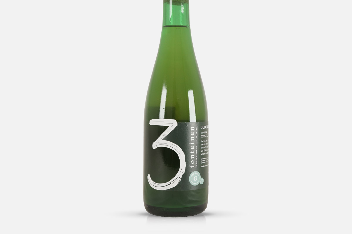 Weinflasche, Grünglas, Weißwein, Schraubverschluss, Etikett mit Ziffer 3