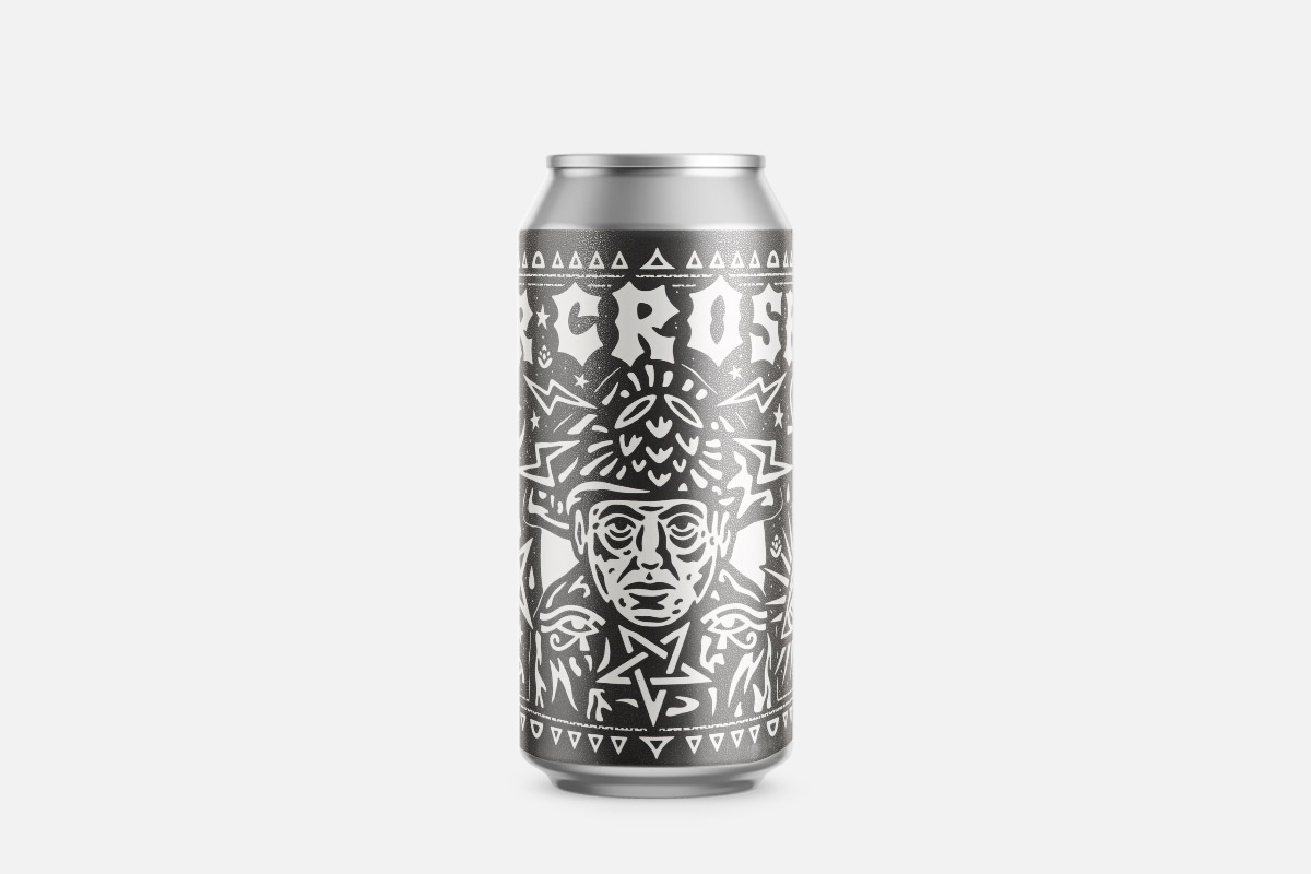 Aluminiumdose, gemustertes Dosenbild, Monochrom, Gesicht-Design, Grafische Kunst, Aluminiumdose, Kunstvoller Druck, Schwarz-Weiß Muster, Gesichtsmotiv, Dosen-Design, Aluminium Dosen, Dosenbier, Schwarz-Weiß Muster, Masken-Design, Kunstvoller Druck