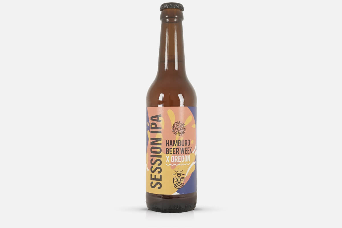 Session IPA, Craft beer, Flasche, Etikettenkunst, Hamburg Oregon