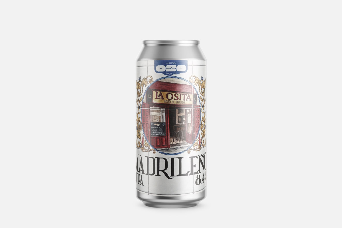 Bierdose, Alkoholisches Getränk, Pale Ale, Lager, Etikettendesign, Aluminiumdose, Bierdose, Etikettenkunst, La Osita, Ladrle?, Aluminiumdose, Bierdose, La Osa Public House, Etikettenkunst, Rechtsrahmen-Design, dosen, La Dosita, IPA, Aluminium can, Etikett