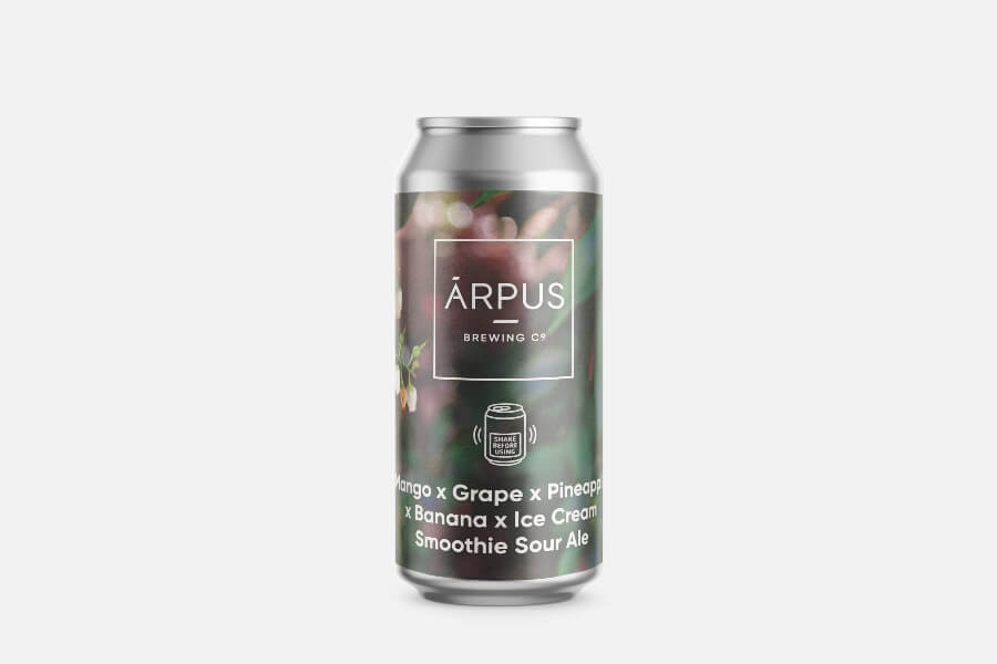 Aluminiumdose, Quelle: Bier, Mango, Traube, Ananas, Banane, Eiscreme, Sour Ale, Seltzer, Aluminiumdose, Fruchtgeschmack, Mango, Smoothie Sour Ale, Kunststoffdose, Aluminiumcan, Mango-Grape-Pineapple-Banana-Eiscreme, Smoothie-Sour-Ale, Etiketten-Design