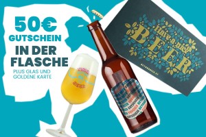 BEYOND BEER Flaschen-Gutschein 50€ Wert inkl. Glas und goldene Karte